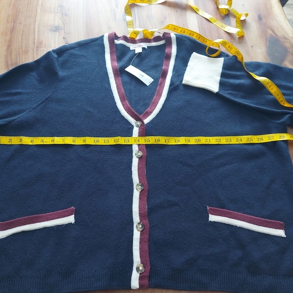 BNWT Joe fresh Navy and Cream Women's Knit Cardigan, plus size 3X - Picture 10 of 11